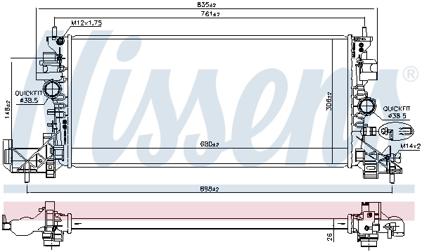 Radiator, engine cooling 630797