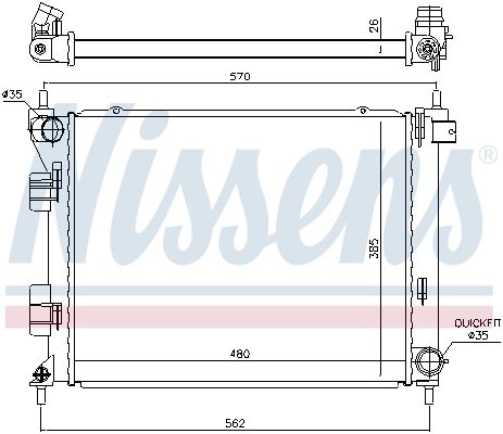 NISSENS 67616 Radiator, engine cooling
