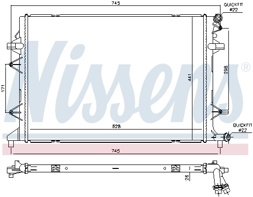 Low Temperature Cooler, charge air cooler 65340