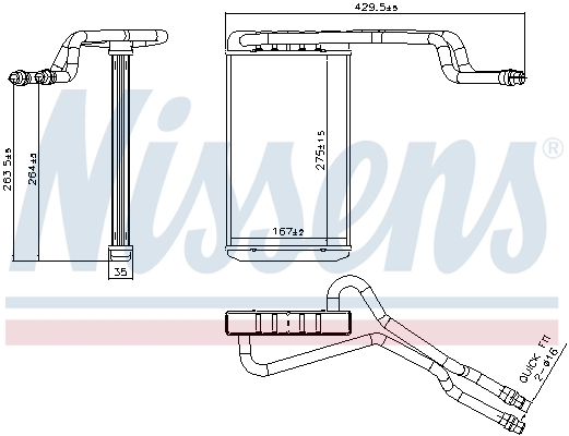 NISSENS 707344 Heat Exchanger, interior heating