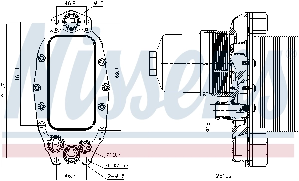 Oil Cooler, engine oil ** FIRST FIT ** 90948