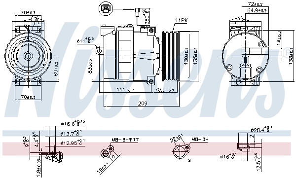 Compressor, air conditioning ** FIRST FIT ** 89028