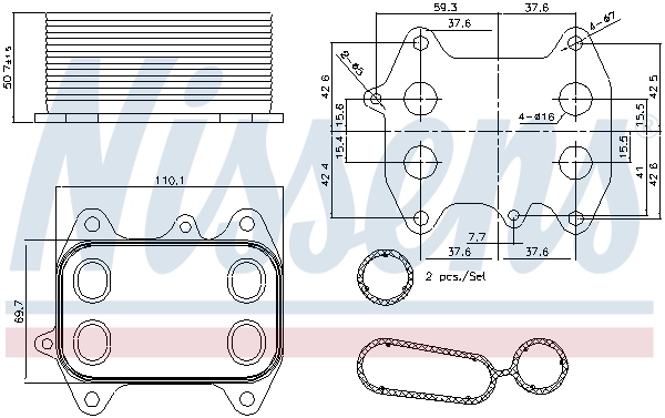 Oil Cooler, engine oil ** FIRST FIT ** 90681