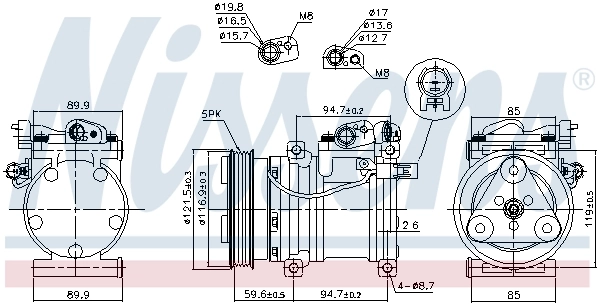 Compressor, air conditioning ** FIRST FIT ** 89294