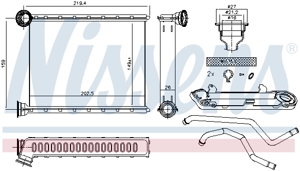Heat Exchanger, interior heating ** FIRST FIT ** 72067
