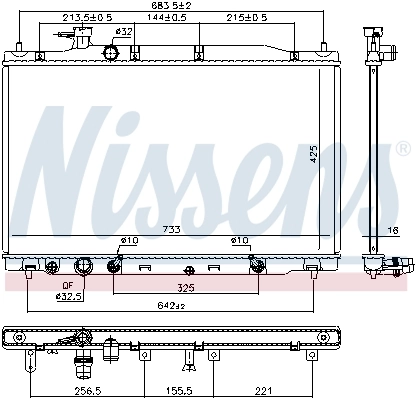 NISSENS 681407 Radiator, engine cooling