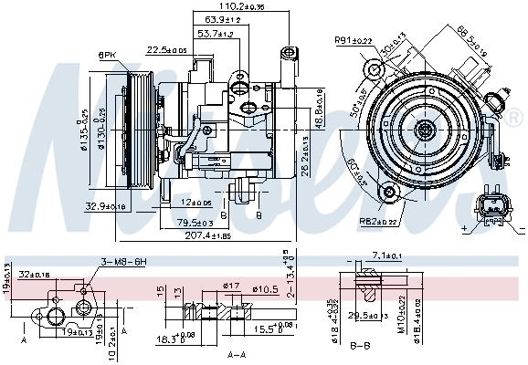 Compressor, air conditioning ** FIRST FIT ** 890159