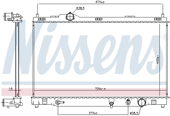 NISSENS 606167 Radiator, engine cooling