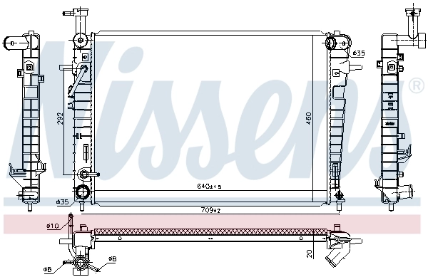 Radiator, engine cooling 675005