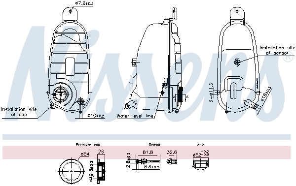 NISSENS 996220 Expansion Tank, coolant