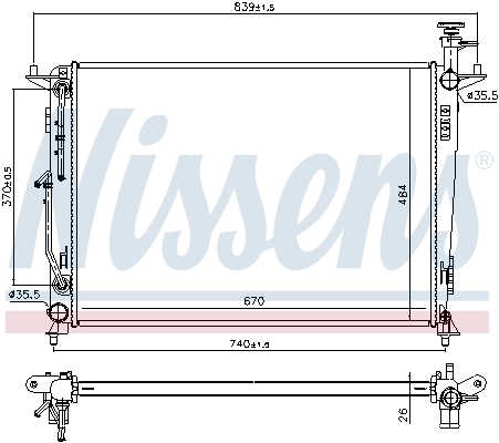NISSENS 666224 Radiator, engine cooling
