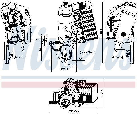 Oil Cooler, engine oil ** FIRST FIT ** 90953