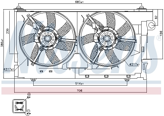NISSENS 85084 Fan, engine cooling
