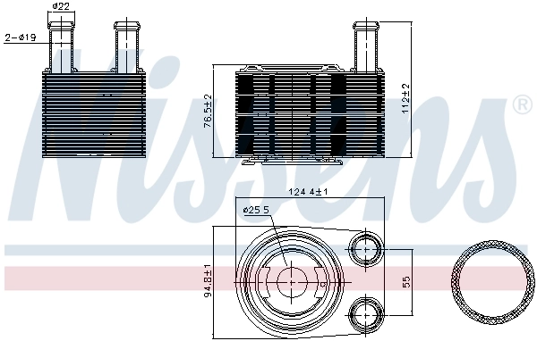 Oil Cooler, engine oil ** FIRST FIT ** 90845