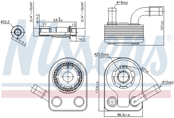 Oil Cooler, engine oil ** FIRST FIT ** 90972