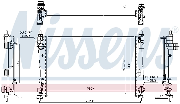 NISSENS 617868 Radiator, engine cooling