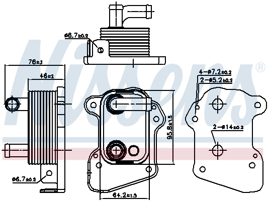 NISSENS 90977 Oil Cooler, engine oil