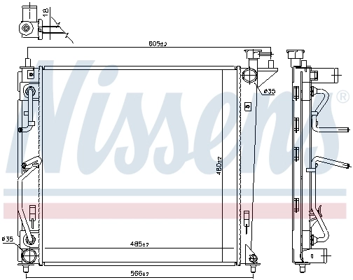 NISSENS 66763 Radiator, engine cooling