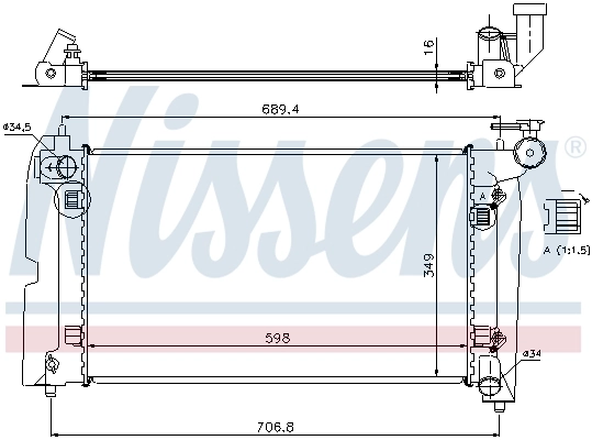 Radiator, engine cooling 64648A