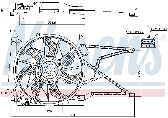 NISSENS 85188 Fan, engine cooling