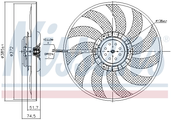 NISSENS 85743 Fan, engine cooling