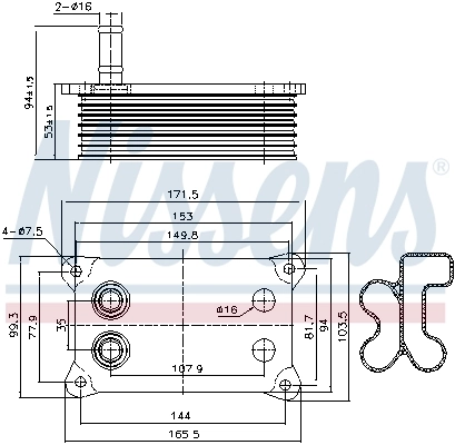 Oil Cooler, engine oil ** FIRST FIT ** 90683