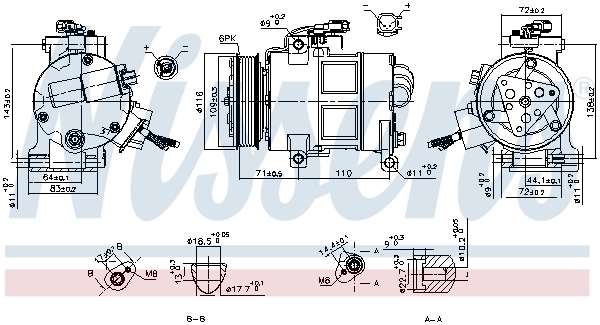 Compressor, air conditioning ** FIRST FIT ** 890249