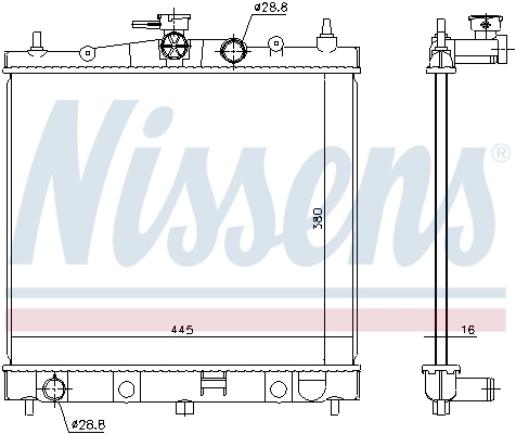 NISSENS 68728 Radiator, engine cooling