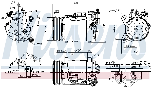 NISSENS 890098 Compressor, air conditioning