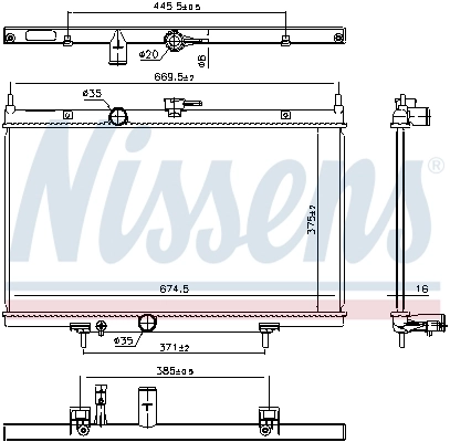 NISSENS 606768 Radiator, engine cooling