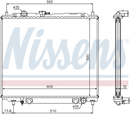 NISSENS 62852 Radiator, engine cooling