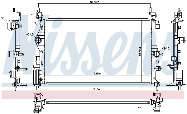 NISSENS 630786 Radiator, engine cooling
