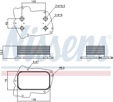 NISSENS 90811 Oil Cooler, engine oil