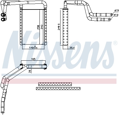 NISSENS 707182 Heat Exchanger, interior heating