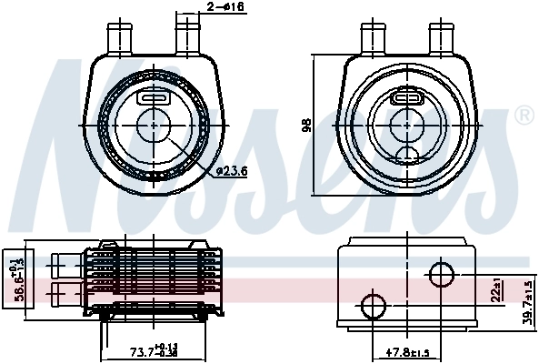 Oil Cooler, engine oil ** FIRST FIT ** 90774