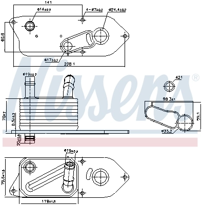 NISSENS 91543 Oil Cooler, engine oil