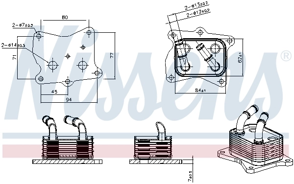 NISSENS 91569 Oil Cooler, engine oil
