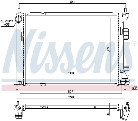 NISSENS 67603 Radiator, engine cooling