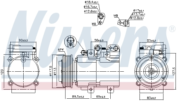 NISSENS 890018 Compressor, air conditioning