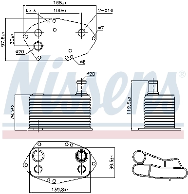 Oil Cooler, engine oil ** FIRST FIT ** 90786