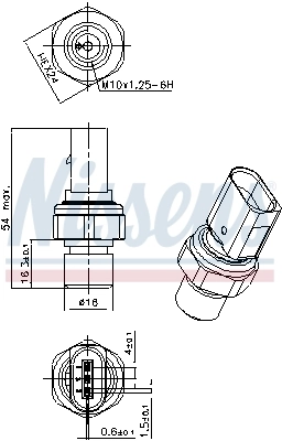 Pressure Switch, air conditioning ** FIRST FIT ** 301101