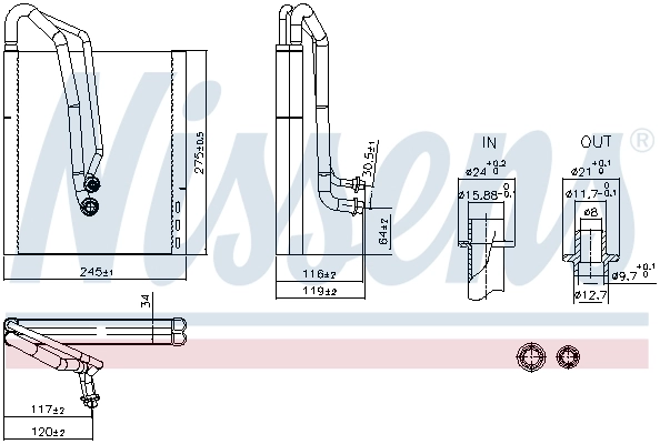 NISSENS 92305 Evaporator, air conditioning