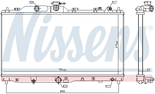 NISSENS 606109 Radiator, engine cooling