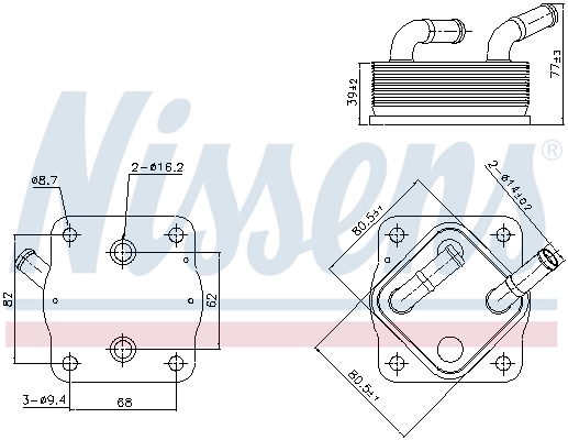 NISSENS 91378 Oil Cooler, engine oil