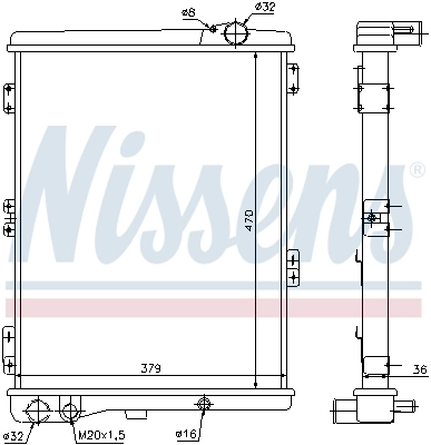 Radiator, engine cooling 604411
