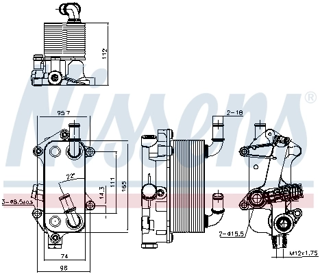 Oil Cooler, engine oil ** FIRST FIT ** 91182
