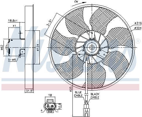 NISSENS 85957 Fan, engine cooling