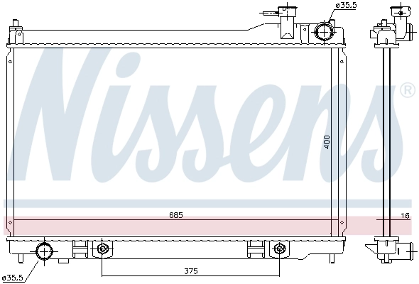 NISSENS 681213 Radiator, engine cooling