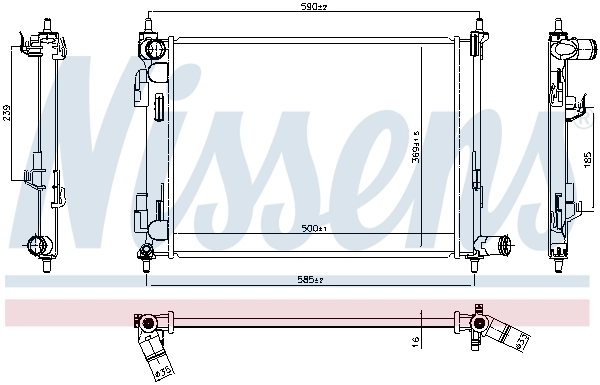 NISSENS 606733 Radiator, engine cooling