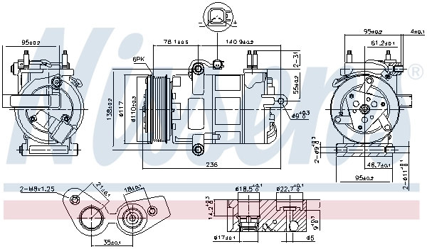 Compressor, air conditioning ** FIRST FIT ** 890217